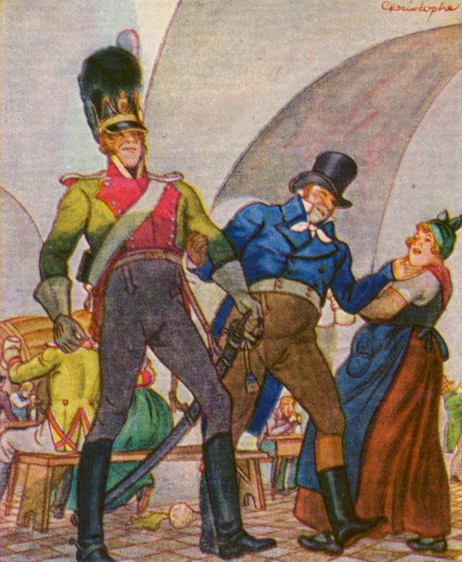 Munchener Bierkeller / 慕尼黑啤酒窖（彩色石版印刷） 作者 克里斯托夫（1856年1945年）