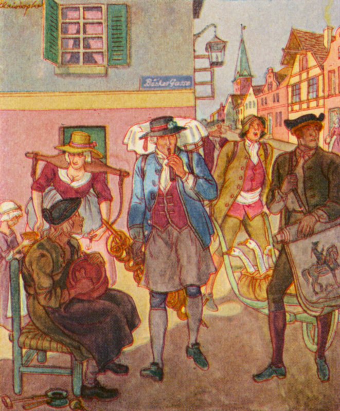 Strassenhandler / 街头贩子（彩色印刷版） 作者 克里斯托夫 (1856-1945)