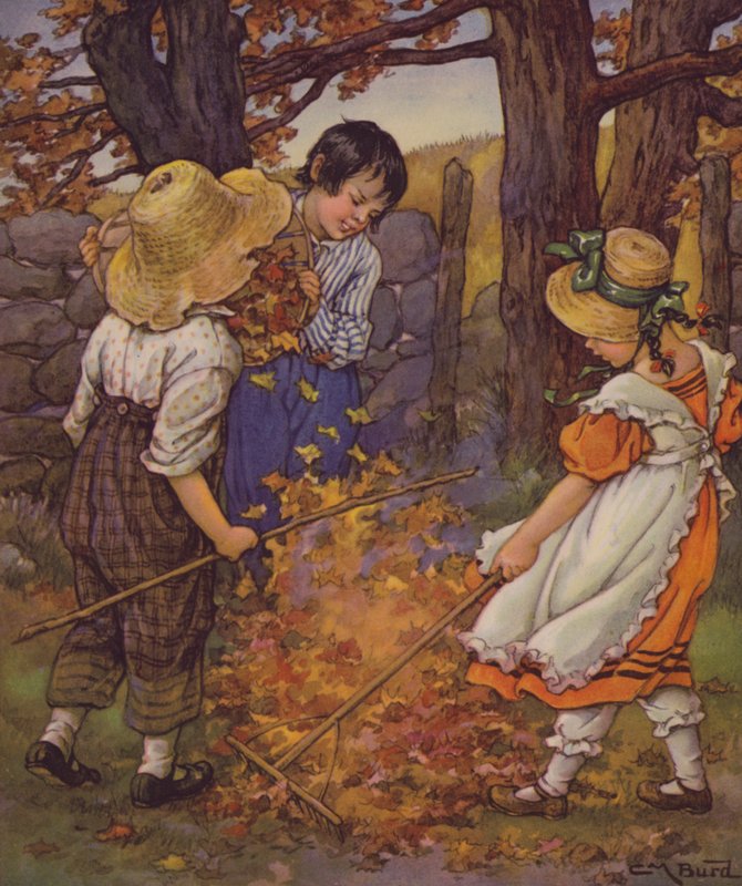 孩子的诗歌花园：秋火（彩色石版画） 作者 克拉拉米勒伯德