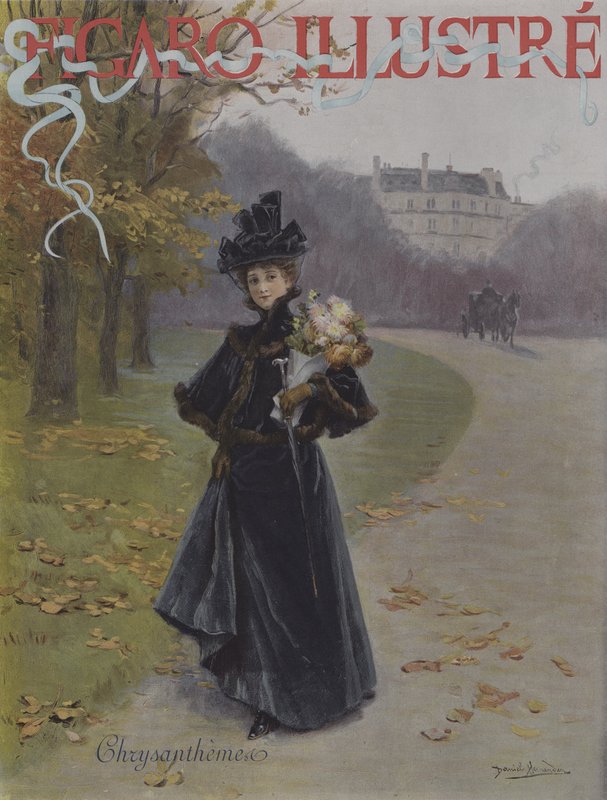 菊花（Chrysanthemums）。 Le Figaro Illustre的封面，1896年11月 作者 丹尼尔·埃尔南德斯