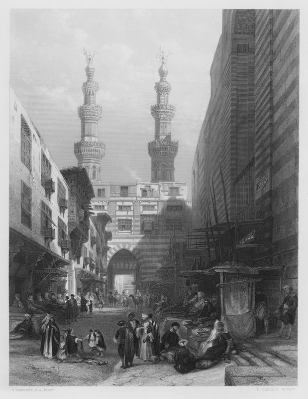 Gate of the Metwaleys, Cairo, from the picture in the Royal Collection (engraving) 作者 大卫（后）罗伯茨