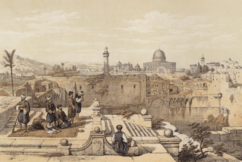 Mosque of Omar (colour litho) 作者 大卫（后）罗伯茨