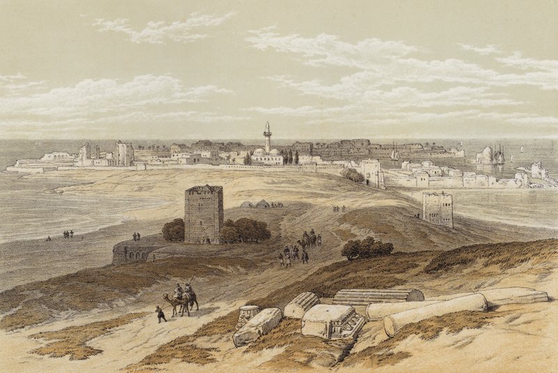 Tyre from the Isthmus (colour litho) 作者 大卫（后）罗伯茨