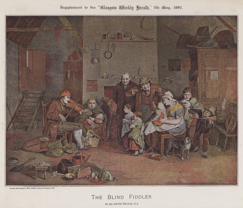 The Blind Fiddler (colour litho) 作者 大卫（继）威尔基
