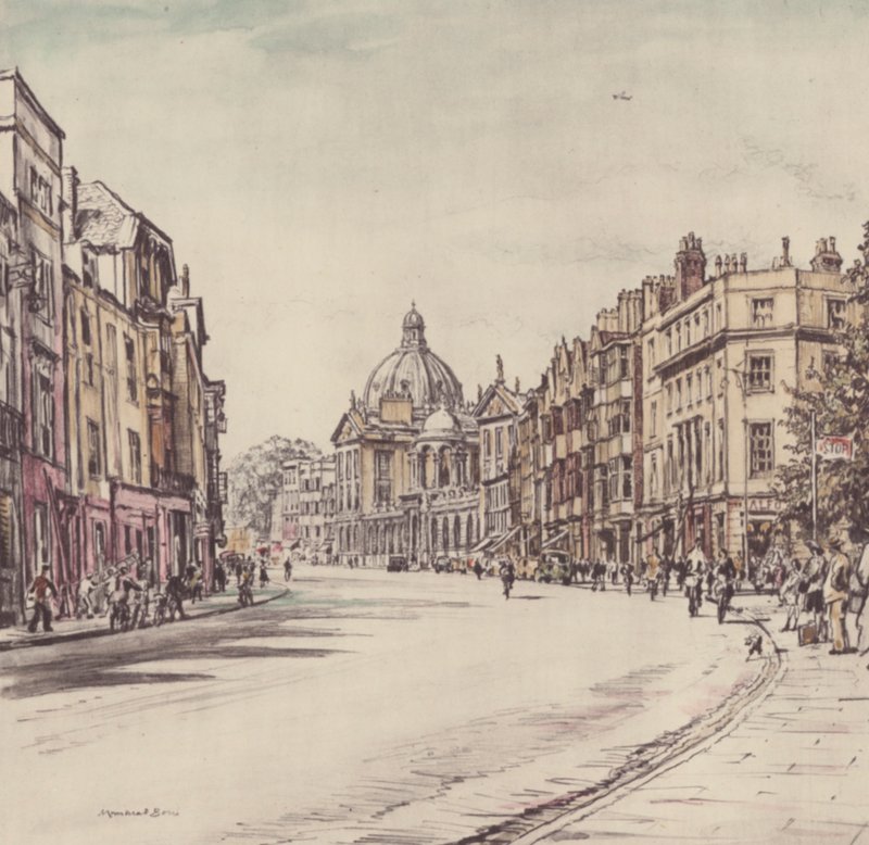 牛津：来自马格达伦的高地（彩色石版画） 作者 大卫·缪尔海德（后）·博恩