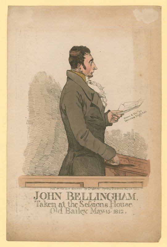 John Bellingham，1812年5月15日在Old Bailey的Sessions House拍摄 作者 丹尼斯·戴顿
