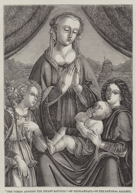 圣母崇拜婴儿救世主 作者 多梅尼科·吉兰达约（Domenico Ghirlandaio）