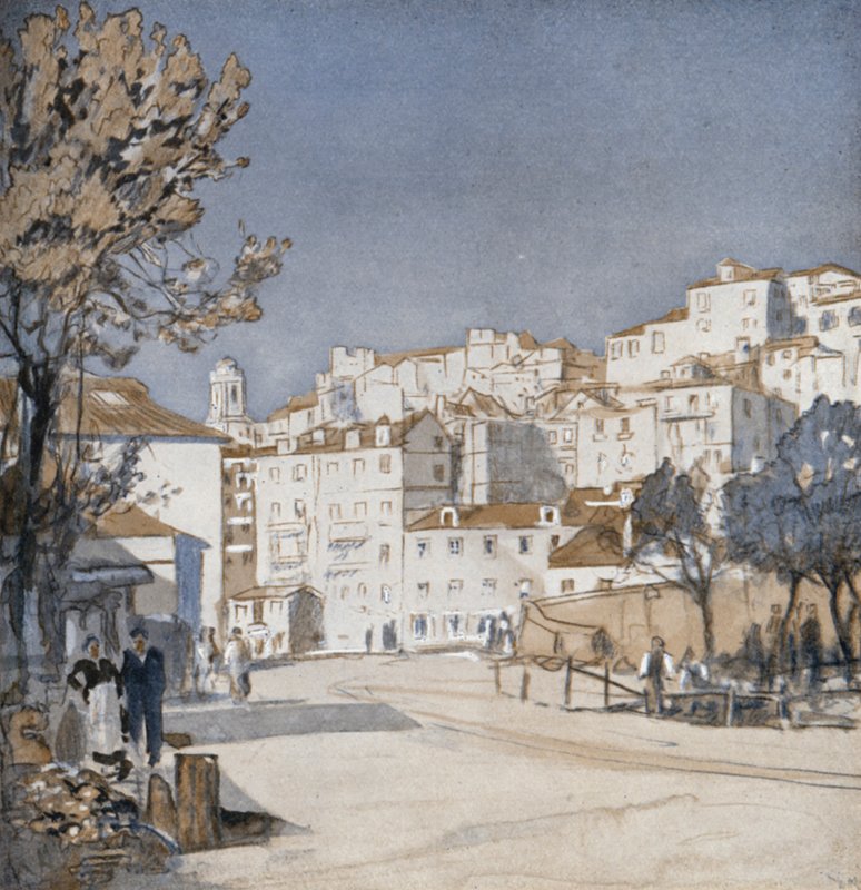 Old Lisbon to-day (colour litho) 作者 唐纳德（后）麦克斯韦