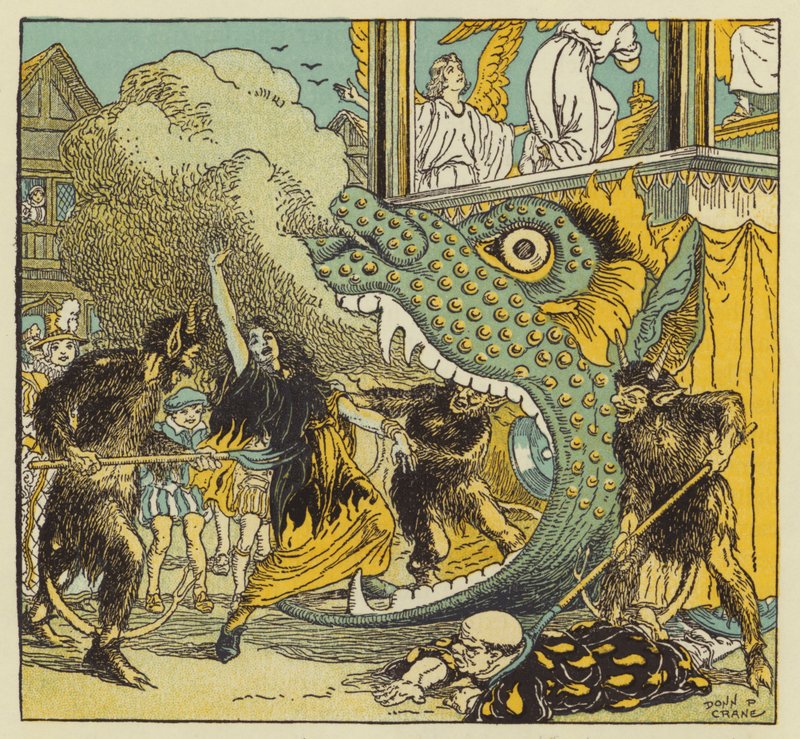 威廉-莎士比亚小时候看过的神秘剧（彩色石版画） 作者 唐·P·克兰