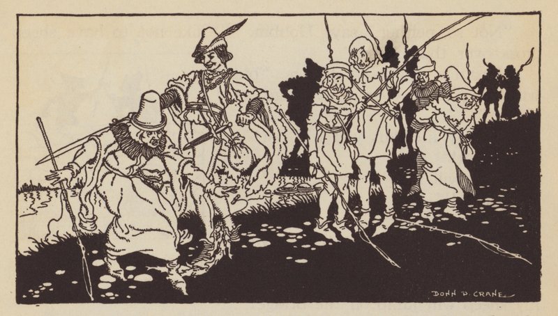 国殇的智者》，英国民间故事（石版画） 作者 唐·P·克兰