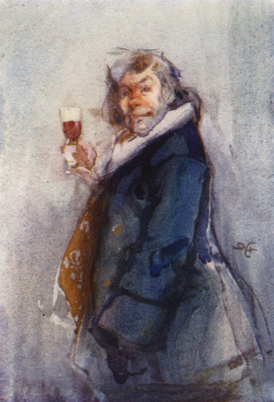 The Toper, time sketch, London Sketch Club (colour litho) 作者 达德利·哈迪