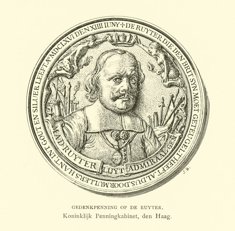 海军上将Michiel de Ruyter的纪念奖章 作者 荷兰学校