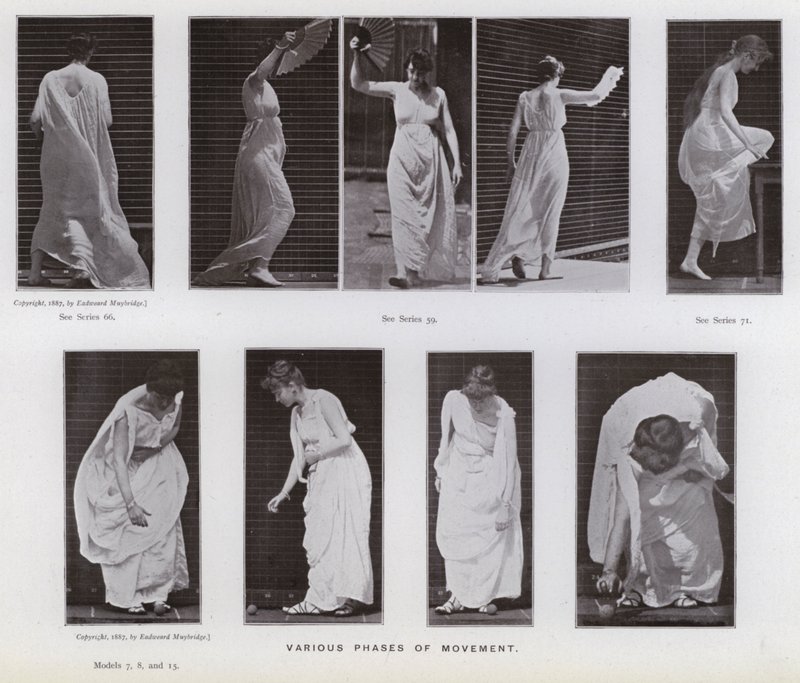 The Human Figure in Motion: Various phases of movement (b/w photo) 作者 爱德沃德·迈布里奇