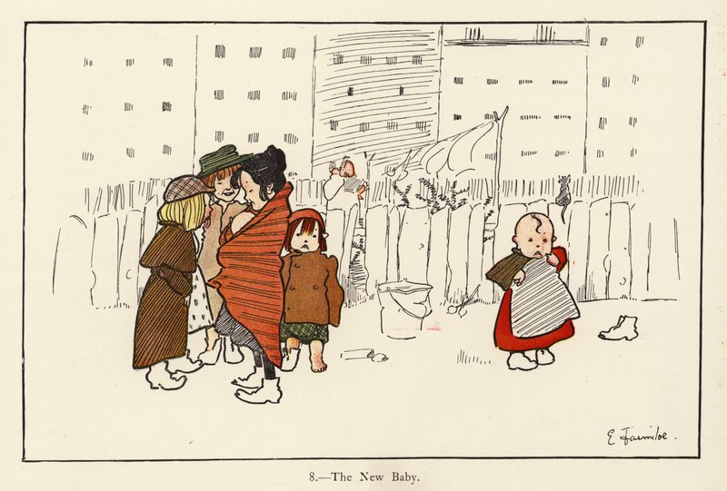 新生儿》（彩色平版印刷 作者 伊迪丝·法米洛（Edith Farmiloe）
