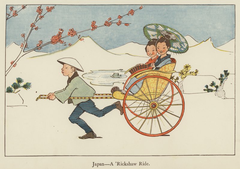 日本，人力车骑 作者 伊迪丝·法米洛（Edith Farmiloe）
