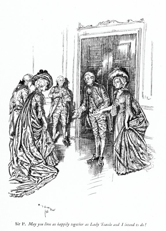 谢里登的丑闻学校插图（版画） 作者 埃德蒙·约瑟夫（后）沙利文