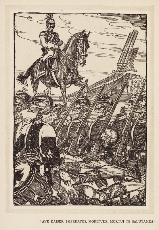 德皇的花环："Ave Kaiser, Imperator Moriture, Mortui Te Salutamus"（石版）。 作者 埃德蒙·约瑟夫（后）沙利文