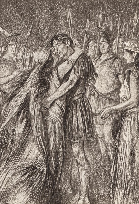 威廉-莎士比亚安东尼与克莉奥佩特拉》，第四幕，第四场（石版画） 作者 埃德蒙·约瑟夫（后）沙利文