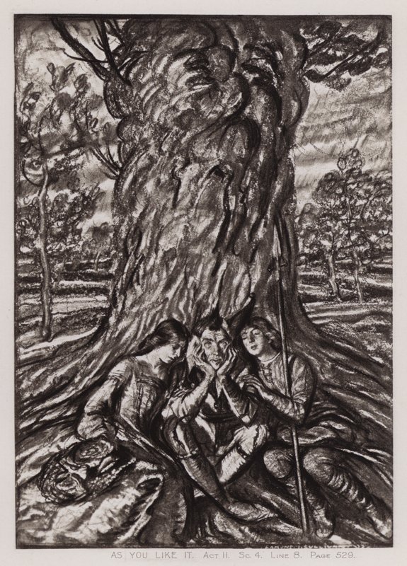 如你所愿，第二幕，Sc 4（石版画） 作者 埃德蒙·约瑟夫·沙利文