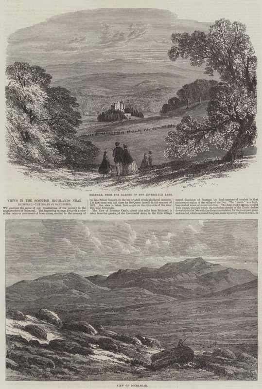 在巴尔莫勒尔附近的苏格兰高地，Braemar Gathering的景色 作者 埃德蒙·莫里森·温佩里斯