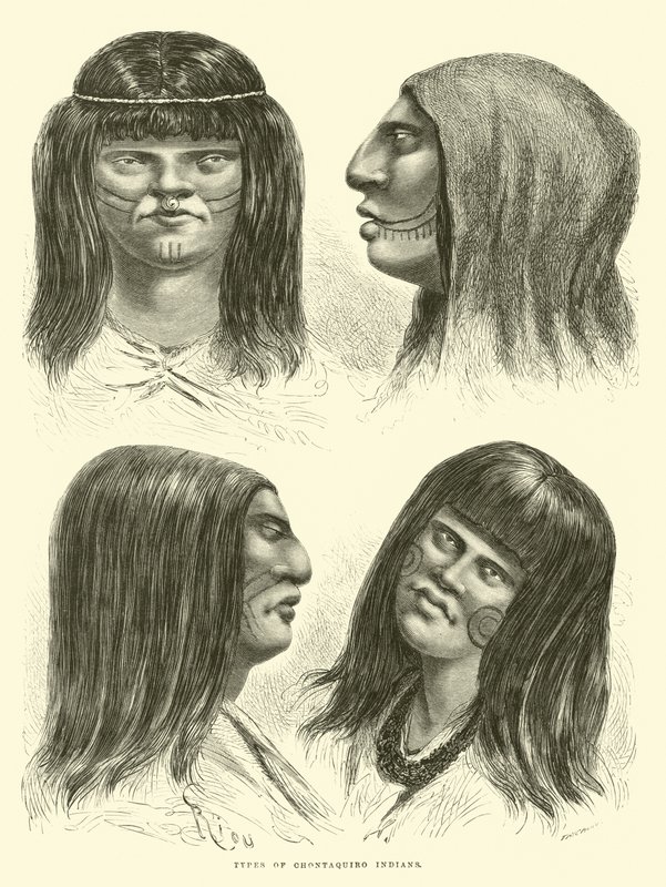 Chontaquiro印第安人的类型 作者 爱德华·里奥（Edouard Riou）
