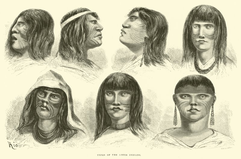 Antis印第安人的类型 作者 爱德华·里奥（Edouard Riou）