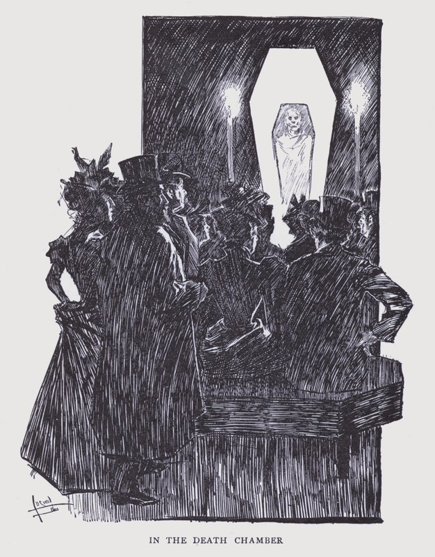 波希米亚巴黎：在死亡之室（石版画） 作者 爱德华·阿尔弗雷德 (1875-1954) 库库尔