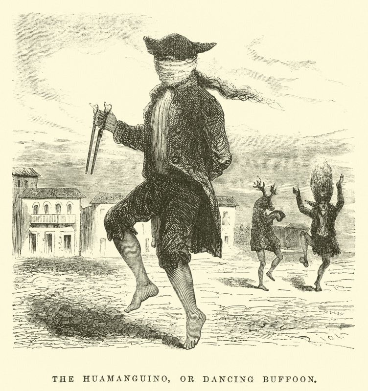 Huamanguino，或Dancing Buffoon 作者 爱德华·里奥（Edouard Riou）