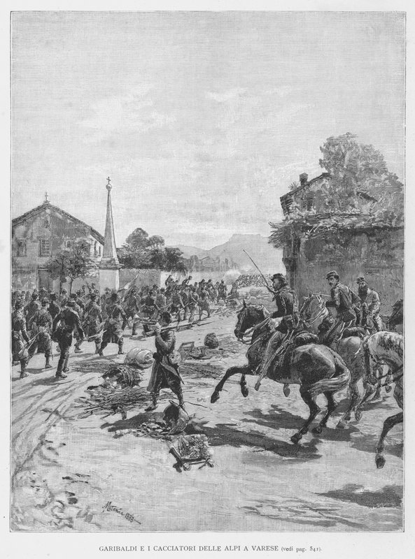 Garibaldi E I Cacciatori Delle Alpi A Varese (engraving) 作者 爱德华多·马塔尼亚