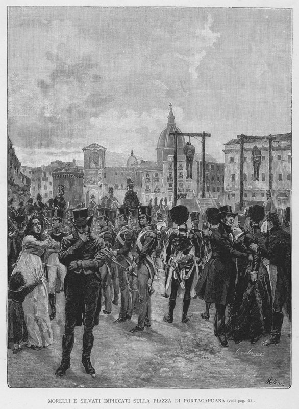 Morelli E Silvati Impiccati Sulla Piazza Di Portacapuana (engraving) 作者 爱德华多·马塔尼亚