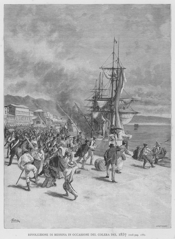 1837年霍乱之际的墨西拿革命（版画 作者 爱德华多·马塔尼亚