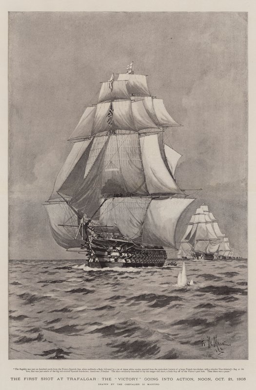 特拉法加的第一枪，胜利将于1805年10月21日中午开始行动 作者 爱德华德马蒂诺