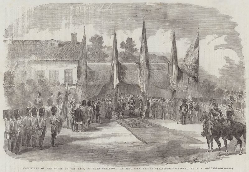在塞瓦斯托波尔之前，由Stratford de Redcliffe勋爵投资巴斯勋章 作者 爱德华·安吉洛·古德尔