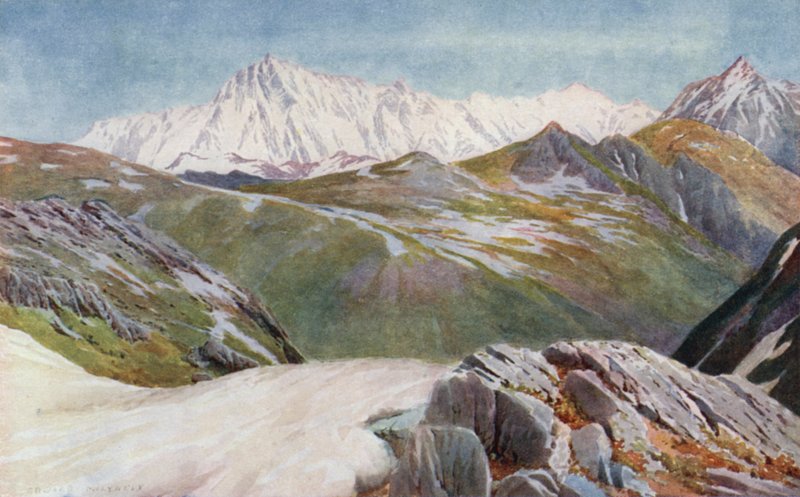 Nanga Parbat的远景，来自Kamri Pass 作者 爱德华·玛丽·约瑟夫·莫利纽克斯