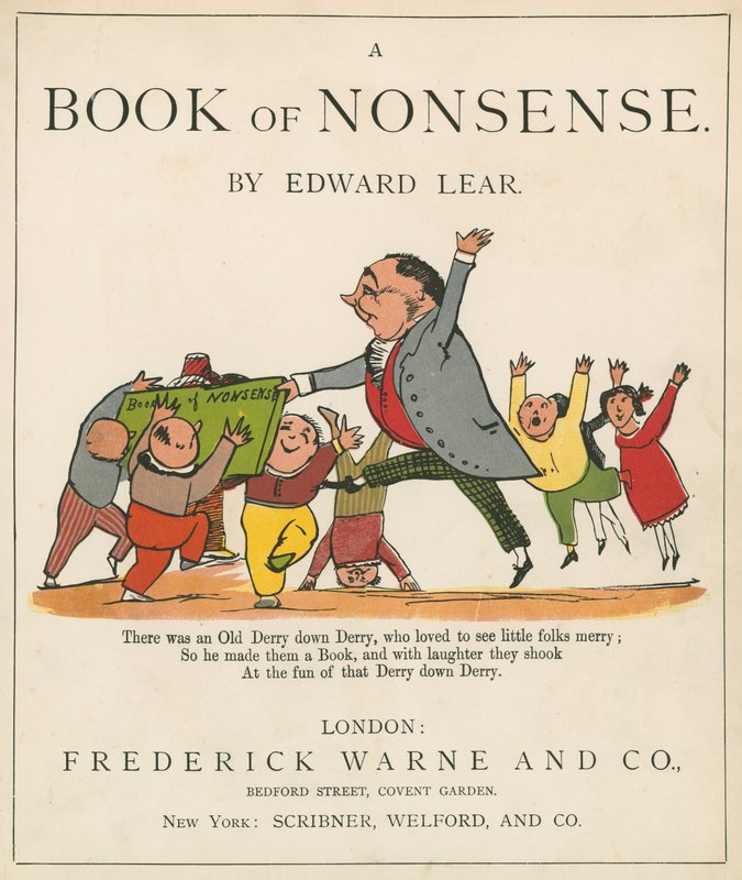 “A Book of Nonsese”的封面，由Frederick Warne and Co.，London，1875年出版 作者 爱德华·李尔
