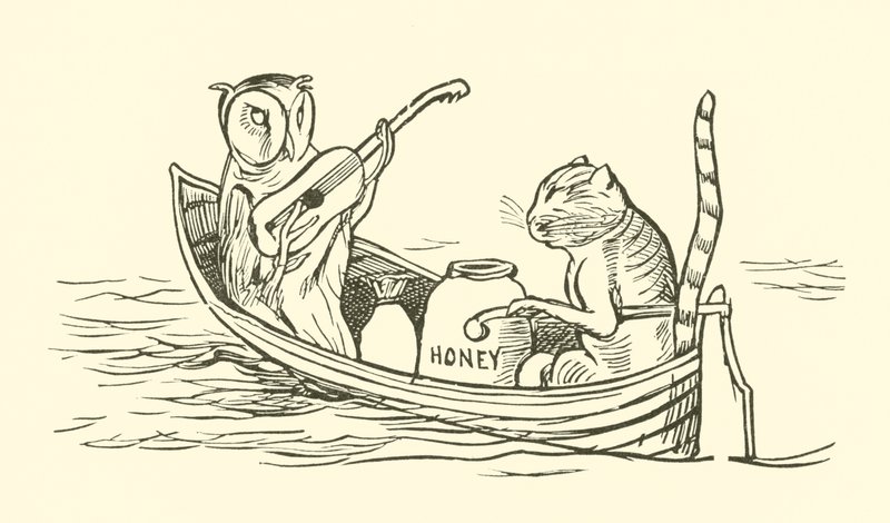 猫头鹰和小猫（版画） 作者 爱德华·李尔