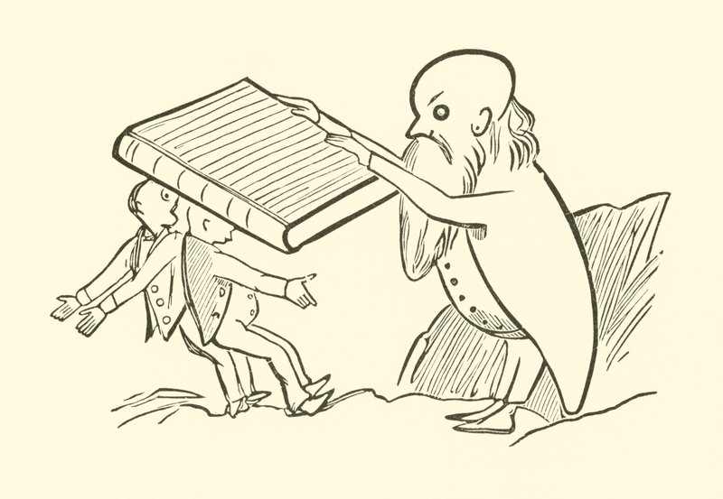 两个老光棍（雕刻）。 作者 爱德华·李尔