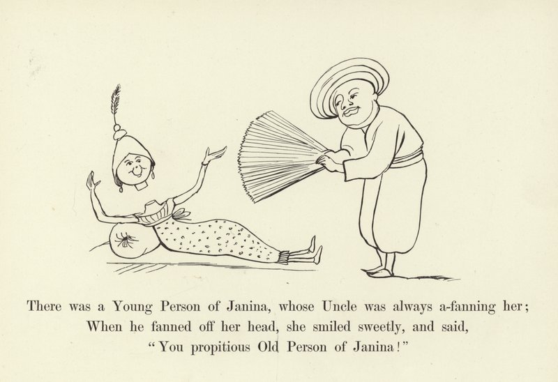 Janina有一个年轻人，他的叔叔总是煽动她 作者 爱德华·李尔