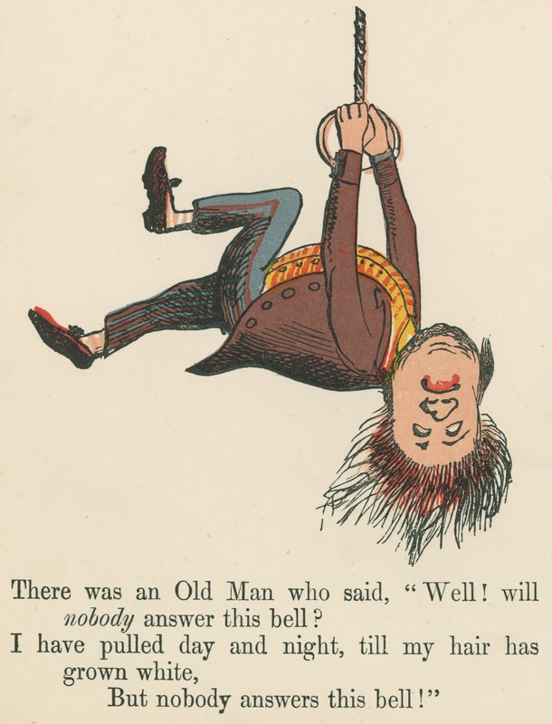 有个老头说，&39;好吧！从弗雷德里克·沃恩公司（Frederick Warne and Co.，London，1875年出版）出版的“无言之书”中，没有人能回答这个问题。 作者 爱德华·李尔