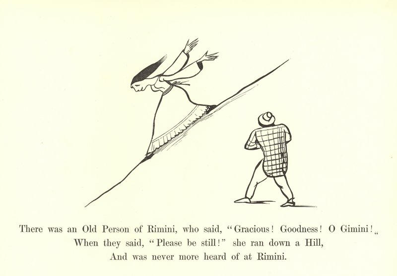 有一个里米尼的老人，他说，亲切！天哪！ O Gimini！ 作者 爱德华·李尔