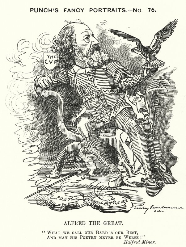 打孔卡通：阿尔弗雷德，丁尼生勋爵，英国诗人（版画） 作者 爱德华·林利（之后）桑伯恩