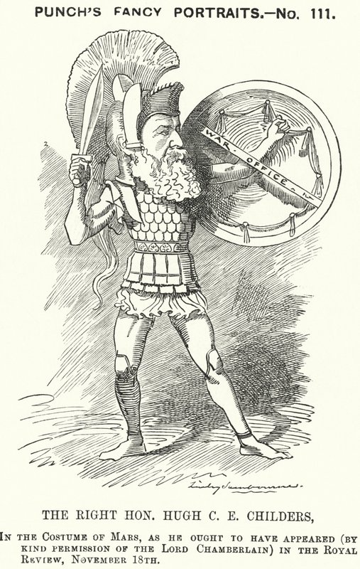 打孔卡通：休·柴尔德斯，英国自由党政治家（版画） 作者 爱德华·林利（之后）萨姆伯恩