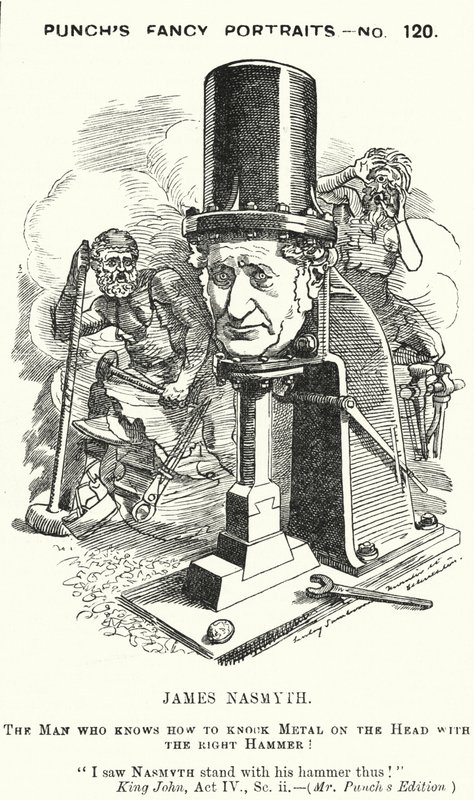 打孔卡通：James Nasmyth，苏格兰工程师和蒸汽锤的发明者（雕刻） 作者 爱德华·林利（之后）桑伯恩