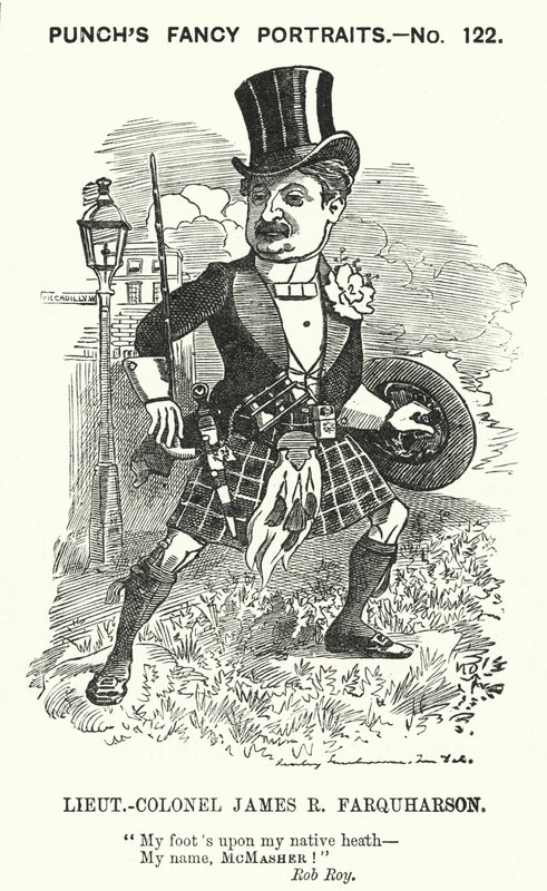 庞克漫画。James Ross Farquharson，苏格兰士兵（雕刻）。 作者 爱德华·林利（之后）萨姆伯恩