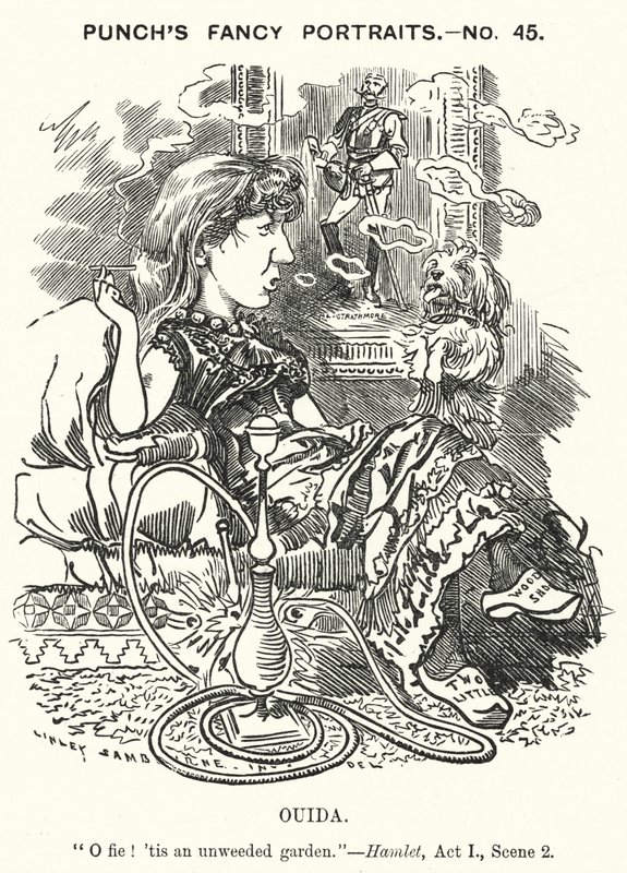 打孔漫画：欧伊达（Maria Louise Rame），英国小说家（版画） 作者 爱德华·林利（之后）桑伯恩