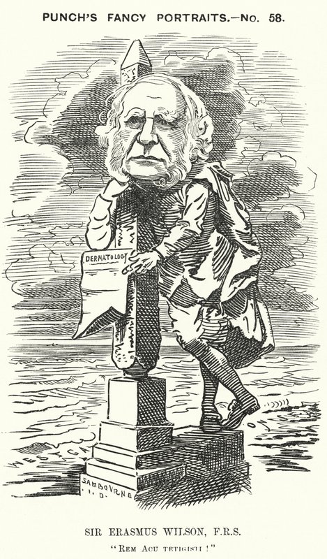打孔卡通：英国外科医生和皮肤科医生 Erasmus Wilson 爵士（雕刻） 作者 爱德华·林利（之后）萨姆伯恩