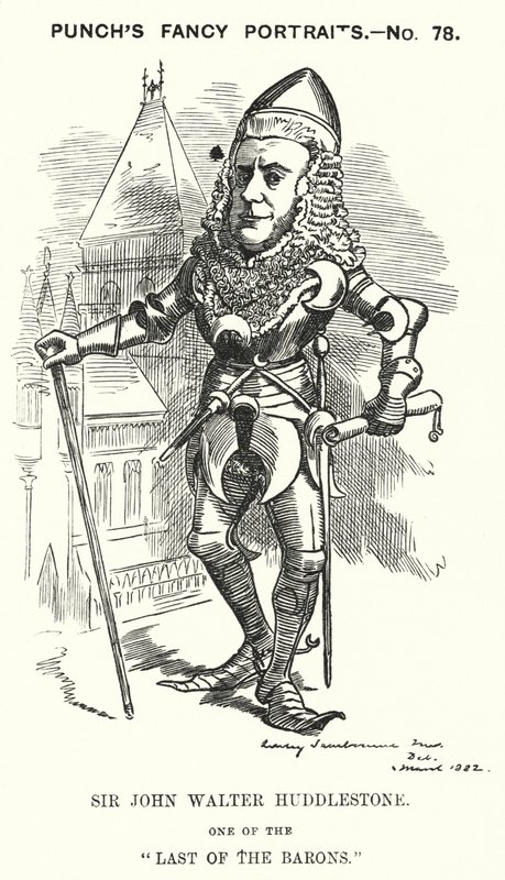 打孔卡通：约翰·沃尔特·赫德尔斯顿爵士，英国律师和法官（版画） 作者 爱德华·林利（之后）萨姆伯恩