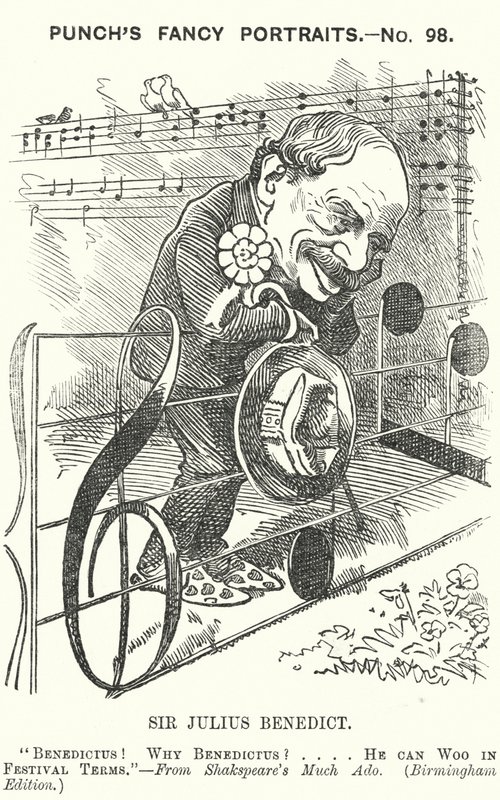 打孔卡通：朱利叶斯·本尼迪克特爵士，德国出生的作曲家和指挥家（版画） 作者 爱德华·林利（之后）萨姆伯恩