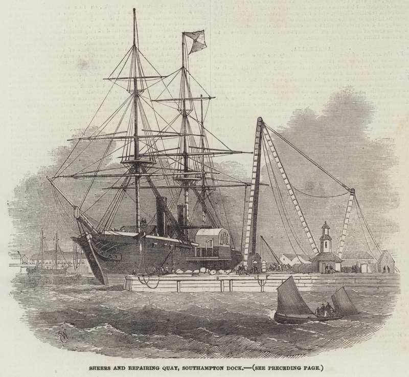 Sheers and Repairing Quay，Southampton Dock 作者 埃德温·威登