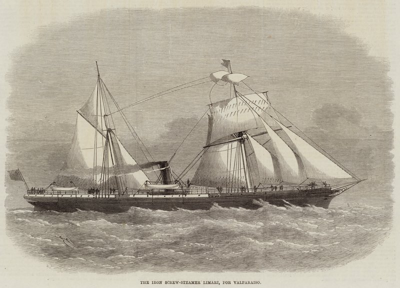 Valparaiso的Iron Screw-Steamer Limari 作者 埃德温·威登